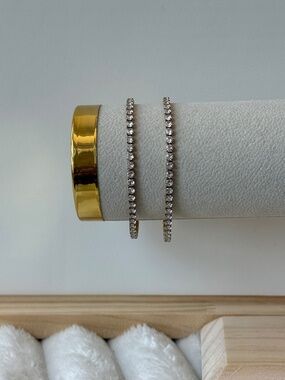 Tennis Stainless Steel Bracelet - Sparkling Clear Stones